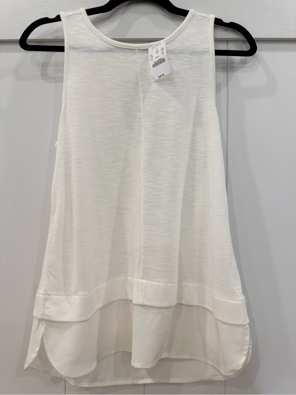 Ivory Layered Hem Sleeveless Shirt - Jcrew NWT size XS